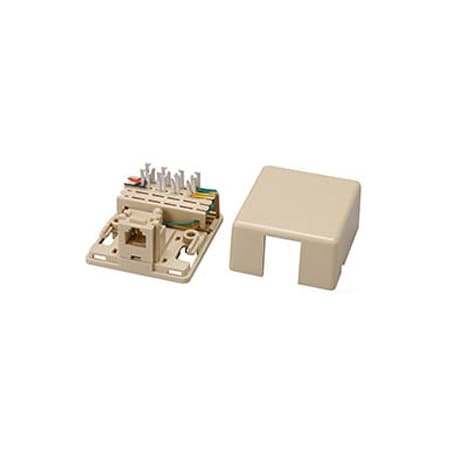Allen Tel Modular Surface IDC Jack, 6-Position, 4-Conductor, Ivory AT625A3-4